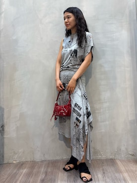 「Desigual（デシグアル）のカットアウトサンダル（サンダル、ブラック系）」を使った、Desigual原宿 STAFFさん（メンズ・167cm）の夏コーディネート