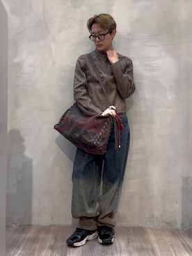 「アイテム（ライダースジャケット）」を使った、Desigual原宿 STAFFさん（メンズ・167cm）の春コーディネート