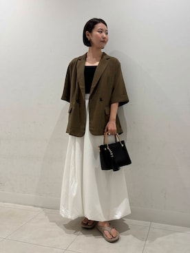 「SENSE OF PLACE by URBAN RESEARCH（センスオブプレイスバイアーバンリサーチ）のアイテム（ジャケット/アウター）」を使った、kannaさん（レディース・154cm）の夏コーディネート