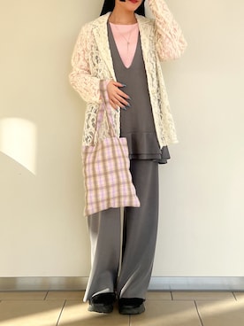 「KBF（ケイビーエフ）のアイテム（ジャケット/アウター）」を使った、𖤐KIRA𖤐 さん（レディース・158cm）の春コーディネート