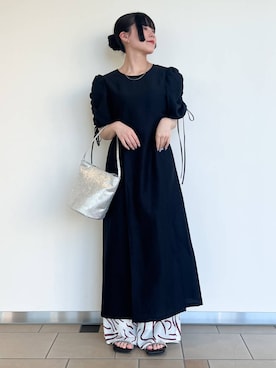 「URBANRESEARCH」｜「アイテム（ワンピース/ドレス）」を使った、𖤐KIRA𖤐 さん（レディース・158cm）の夏コーディネート