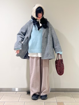 「アイテム（イヤーマフ）」を使った、𖤐KIRA𖤐 さん（レディース・158cm）の秋コーディネート