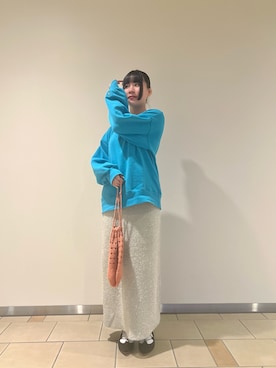 「SonnyLabel」｜「アイテム（スウェット）」を使った、𖤐KIRA𖤐 さん（レディース・158cm）の秋コーディネート