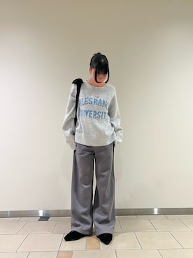 「ロゴニット」｜「アイテム（その他シューズ）」を使った、𖤐KIRA𖤐 さん（レディース・158cm）の冬コーディネート