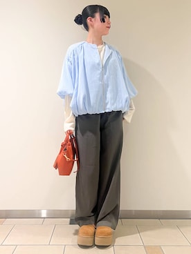 「春カラー」｜「アイテム（ブルゾン）」を使った、𖤐KIRA𖤐 さん（レディース・158cm）の春コーディネート
