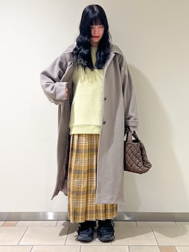 「アイテム（その他アウター）」を使った、𖤐KIRA𖤐 さん（レディース・158cm）の冬コーディネート