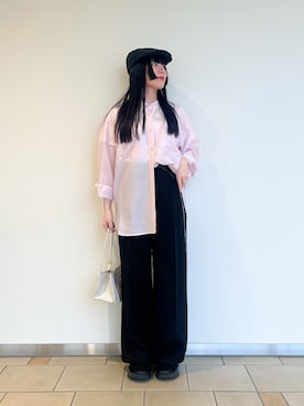 「SMELLY（スメリー）のアイテム（帽子）」を使った、𖤐KIRA𖤐 さん（レディース・158cm）の春コーディネート