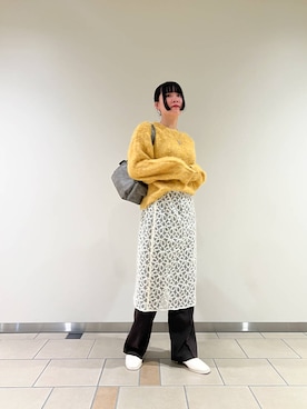 「ITEMS URBANRESEARCH（アイテムズ アーバンリサーチ）のミックスシャギーニット（ニット/セーター）」を使った、𖤐KIRA𖤐 さん（レディース・158cm）の秋コーディネート