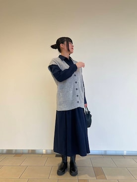「アイテム（シャツワンピース）」を使った、𖤐KIRA𖤐 さん（レディース・158cm）の秋コーディネート