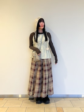 「SMELLY」｜𖤐KIRA𖤐 さん（レディース・158cm）の春コーディネート