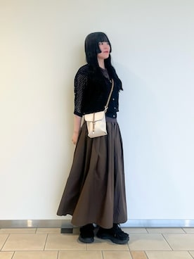 「ITEMS URBANRESEARCH（アイテムズ アーバンリサーチ）の『洗濯可』ポロニットドッキングワンピース（ワンピース、ブラウン系）」を使った、‪☆KIRA‪☆さん（レディース・158cm）の夏コーディネート