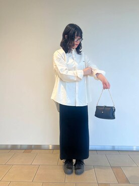 「ITEMS URBANRESEARCH（アイテムズ アーバンリサーチ）のリブロングスカート（スカート）」を使った、𖤐KIRA𖤐 さん（レディース・158cm）の秋コーディネート