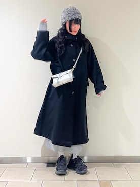 「アイテム（ニットキャップ/ビーニー、グレー系）」を使った、𖤐KIRA𖤐 さん（レディース・158cm）の秋コーディネート