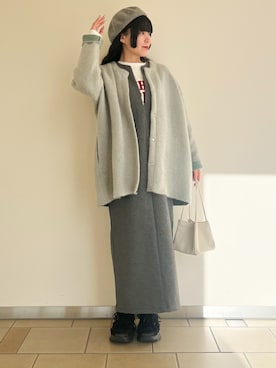 「アイテム（ハンチング/ベレー帽）」を使った、𖤐KIRA𖤐 さん（レディース・158cm）の秋コーディネート