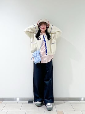 「ITEMS URBANRESEARCH（アイテムズ アーバンリサーチ）のイージータックパンツ（その他パンツ、ブルー系）」を使った、‪☆KIRA‪☆さん（レディース・158cm）の秋コーディネート