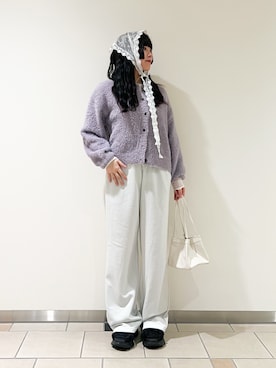 「アイテム（バンダナ/スカーフ）」を使った、𖤐KIRA𖤐 さん（レディース・158cm）の秋コーディネート