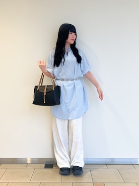 「ITEMS URBANRESEARCH（アイテムズ アーバンリサーチ）のストレッチレースイージーパンツ（その他パンツ、ホワイト系）」を使った、‪☆KIRA‪☆さん（レディース・158cm）の春コーディネート