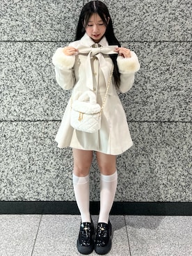 「アイテム（ステンカラーコート）」を使った、ねねさん（レディース・148cm）の秋コーディネート