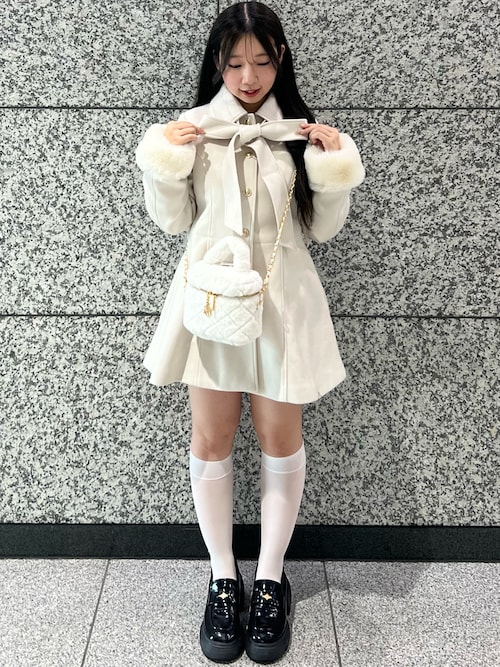 2wayリボンミドルコート/SMサイズあり（ステンカラーコート）｜one