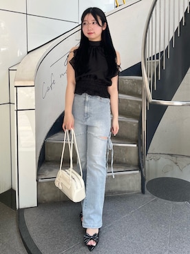 「one after another NICE CLAUP（ワンアフターアナザーナイスクラップ）のアイテム」を使った、ねねさん（骨格ストレート・レディース・148cm）の夏コーディネート