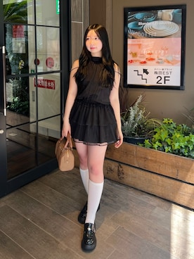 NICE CLAUP アメスリバックリボンミニワンピース 黒 ドット柄 one after another NICE CLAUP ワンピース 「新色追加！」アメ