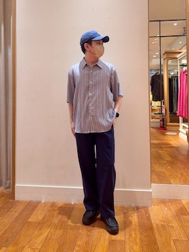 「GLOSTER（グロスター）のアイテム（トップス）」を使った、りきさん（メンズ・168cm）の夏コーディネート