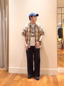 「GLOSTER（グロスター）のアイテム（トップス）」を使った、りきさん（メンズ・168cm）の夏コーディネート