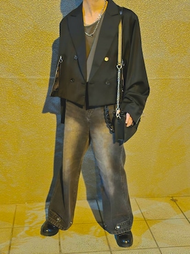 「アイテム（テーラードジャケット）」を使った、yukitさん（メンズ・164cm）の秋コーディネート