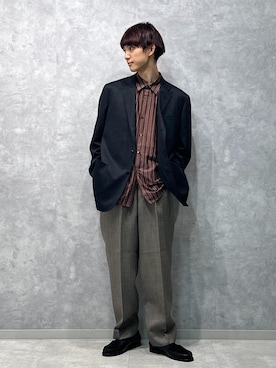 「アイテム（テーラードジャケット）」を使った、nakajiryoさん（メンズ・178cm）の秋コーディネート