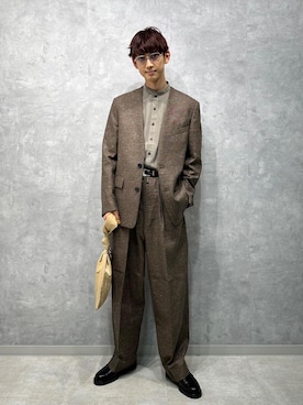 「アイテム（ノーカラージャケット）」を使った、nakajiryoさん（メンズ・178cm）の夏コーディネート