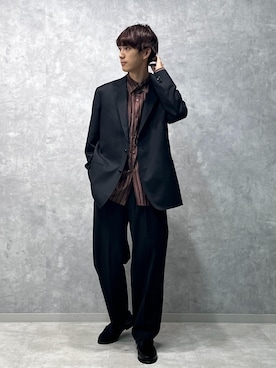 「ADAM ET ROPE'（アダムエロペ）のアイテム（スラックス）」を使った、nakajiryoさん（メンズ・178cm）の秋コーディネート