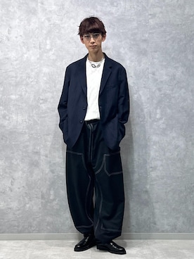 「アイテム（テーラードジャケット）」を使った、nakajiryoさん（メンズ・178cm・20代）の秋コーディネート