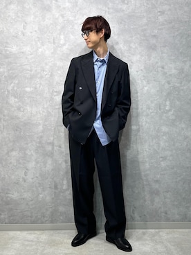 「アイテム（スリッポン）」を使った、nakajiryoさん（メンズ・178cm）の秋コーディネート