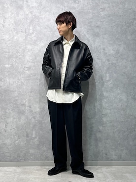 「ADAM ET ROPE'（アダムエロペ）のアイテム（スラックス）」を使った、nakajiryoさん（メンズ・178cm）の秋コーディネート