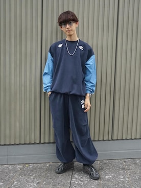 「JUNRED（ジュンレッド）のアイテム（スウェット）」を使った、nakajiryoさん（メンズ・178cm）の秋コーディネート