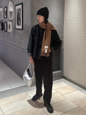 「アイテム（マフラー）」を使った、nakajiryoさん（メンズ・178cm・20代）の冬コーディネート
