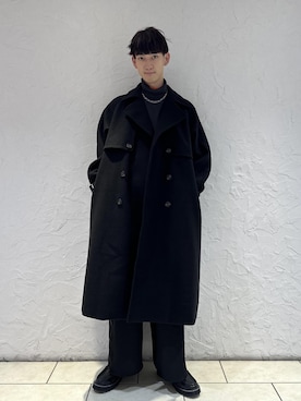 「JUNRED（ジュンレッド）のアイテム（トレンチコート）」を使った、nakajiryoさん（メンズ・178cm）の冬コーディネート