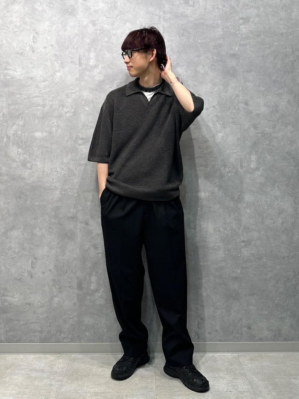 別注》【BATONER/バトナー】FADE COLOR LINEN HALF SLEEVE SKIPPERを