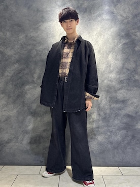 「JUNRED（ジュンレッド）のアイテム（デニムパンツ）」を使った、nakajiryoさん（メンズ・178cm）の秋コーディネート