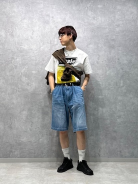 「ADAM ET ROPE'（アダムエロペ）のアイテム（テーラードジャケット）」を使った、nakajiryoさん（メンズ・178cm）の夏コーディネート