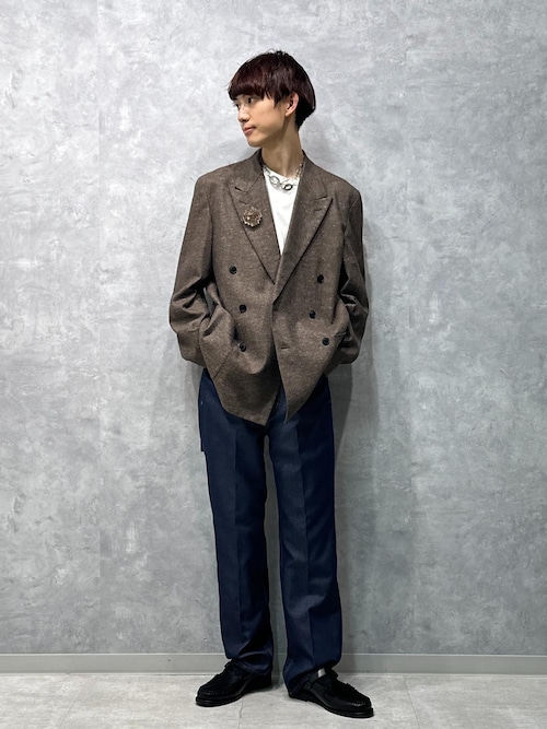 【試着のみ】サロンアダムエロペ　メランジツイルテーラードジャケット ADAM ET ROPE'（アダムエロペ） ジャケット テーラードジャケット