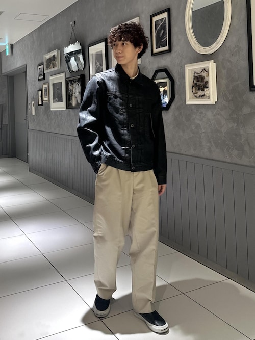 コットンダブルクロス ベルテッド ワイドスラックス（スラックス