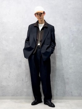 「アイテム（スリッポン）」を使った、nakajiryoさん（メンズ・178cm）の秋コーディネート