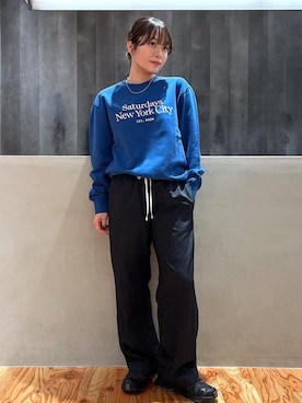 「Saturdays NYC（サタデーズ ニューヨークシティ ）のアイテム（スウェット）」を使った、HINAさん（レディース・162cm）の秋コーディネート