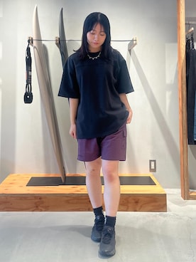 「Saturdays NYC（サタデーズ ニューヨークシティ ）のDanjo Cargo Swim Short（水着）」を使った、HINAさん（レディース・162cm・20代）の夏コーディネート