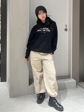 「Saturdays NYC（サタデーズ ニューヨークシティ ）のアイテム」を使った、HINAさん（レディース・162cm）の冬コーディネート