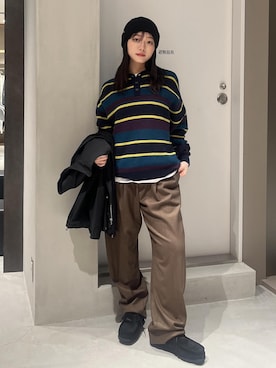 「Saturdays NYC（サタデーズ ニューヨークシティ ）のアイテム」を使った、HINAさん（レディース・162cm）の冬コーディネート