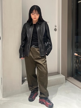 「アイテム（ブルゾン）」を使った、HINAさん（レディース・162cm・20代）の秋コーディネート