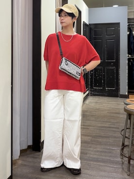 「SOMETHING（サムシング）のアイテム（パンツ）」を使った、AYUMiさん（レディース・166cm）の夏コーディネート