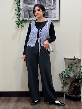 「Right-on（ライトオン）のアイテム（ベスト）」を使った、AYUMiさん（レディース・166cm）の春コーディネート